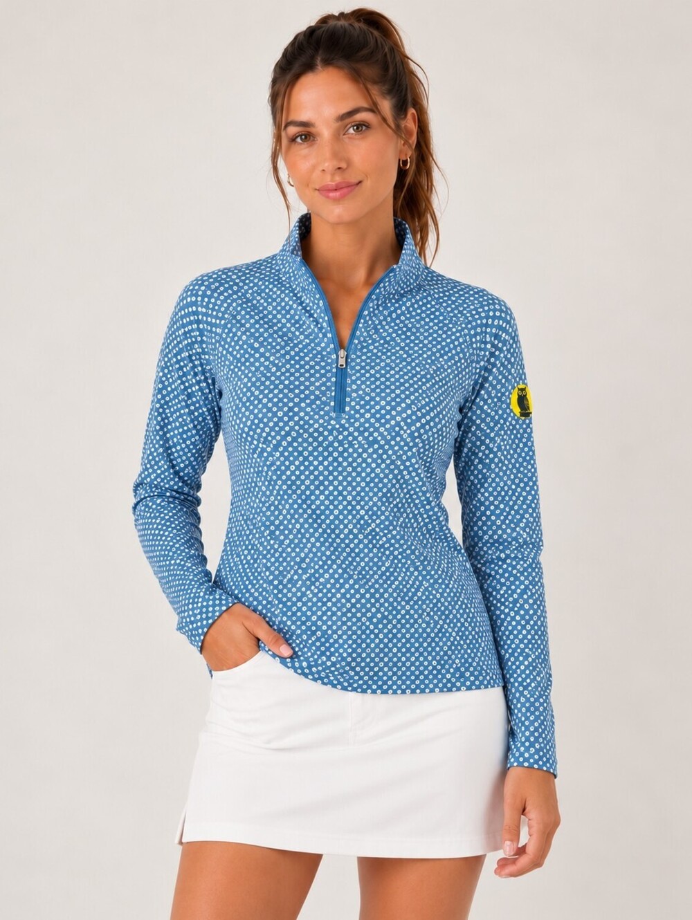 Peter Millar Women’s Blue Quarter Zip Performance Pullover S UPF50+ Golf Tennis